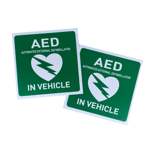AED [ IN VEHICLE ] Stickers - [Pack/2]