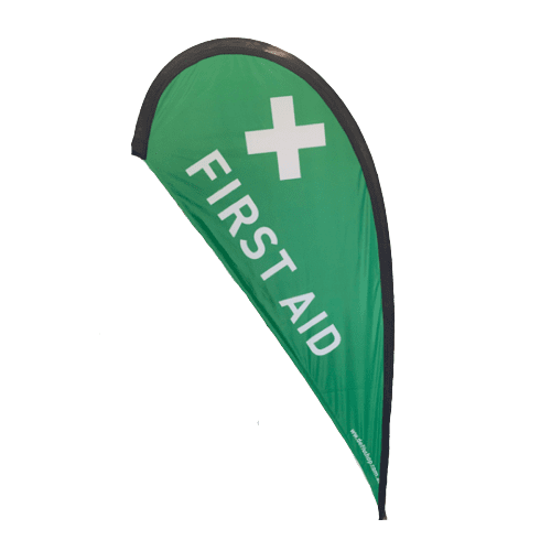 FIRST AID Green Teardrop Flag - Medium size only *ON SALE* $59.95ea