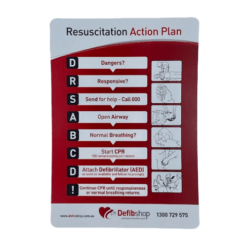 Resuscitation Action Plan DRSABCD Laminated Wall Sign - A4 (SIGN11-DFS)