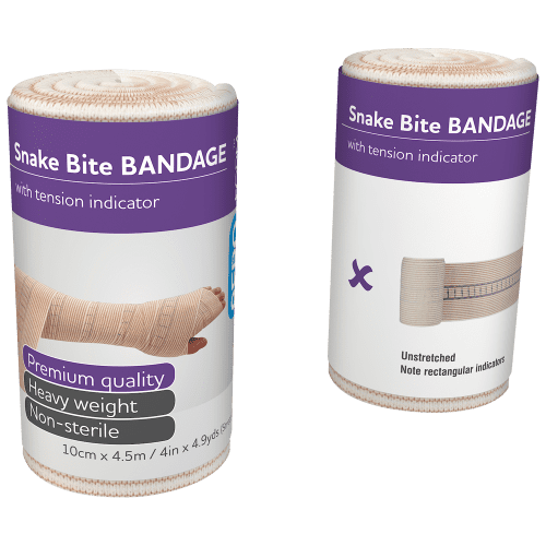 AEROFORM Short Snake Bite Bandage with Indicator - 10cm x 4.5m [1 roll] (AFSB10-I)