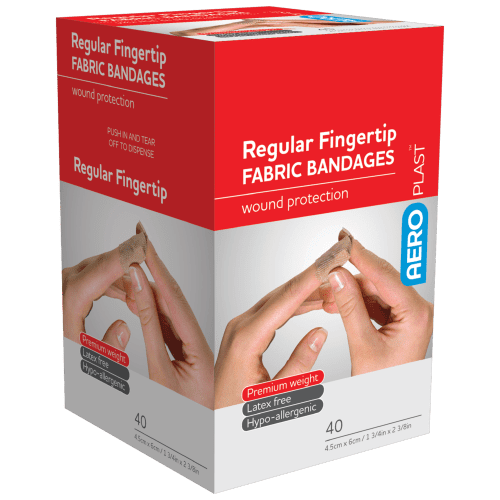AEROPLAST Premium Fabric Regular Fingertip Dressings - 6cm x 4.5cm [40/Box] [AFP430]