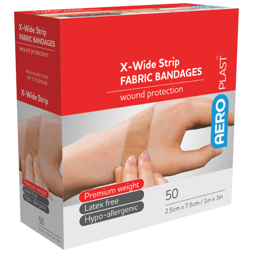 AEROPLAST Premium Fabric X-Wide Strip - 7.5cm x 2.5cm [50/Box] [AFP6015]