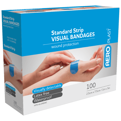 AEROPLAST Premium Blue Visual Strips [7.5cm x 2.5cm] - [Box/100] - [AV2000]