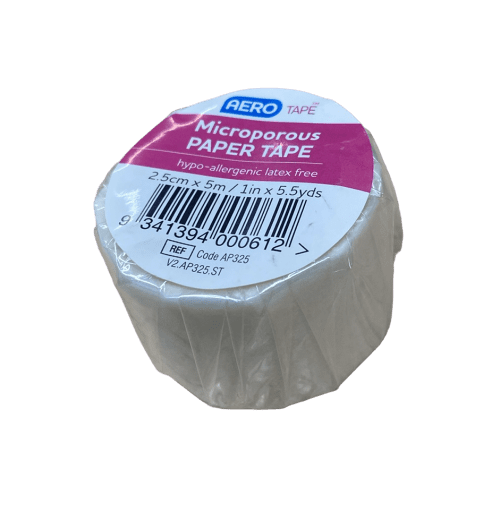 AEROTAPE White Microporous Paper Tape 2.5cm x 5M [1 unit] (AP325-I)