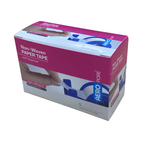 AEROTAPE White Microporous Paper Tape with Dispenser 2.5cm x 9.1M [1 unit] (AP325D-I)