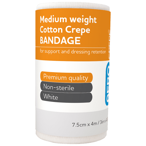 AEROCREPE Medium Cotton Crepe Bandage - 7.5cm x 4m [1 roll] (ACM75-I)