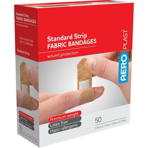 AEROPLAST Premium Fabric Standard Strip - 7.2cm x 1.9cm [50/Box] (AFP5015)