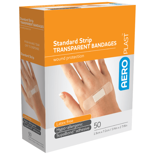 AEROPLAST Transparent Standard Strip - [7.2cm x 1.9cm] - [Box/50] - [AT3015]