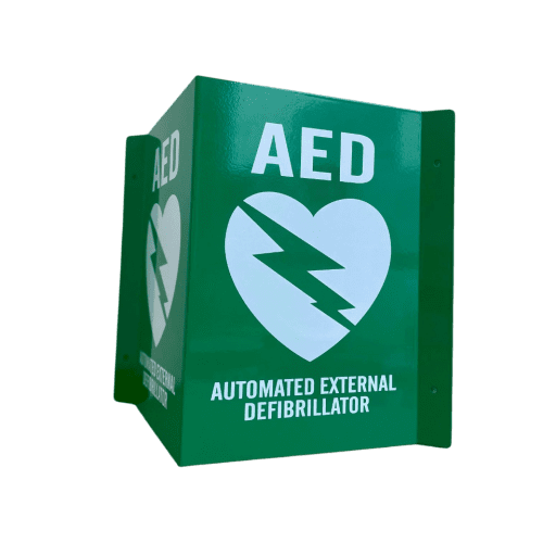 AED - 3D - Green Metal Wall Sign – [Medium - 23 x 19cm]