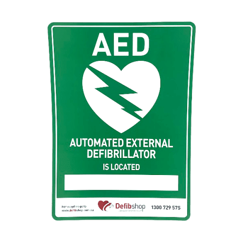 [AED IS LOCATED] Laminated Sign - A4