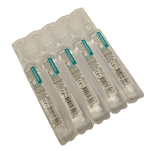 AEROWASH Sodium Chloride Eyewash Ampoule 20mL [Pack/5] (AW2000LB-5)