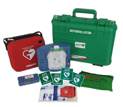 Philips HeartStart [HS1] - [Semi Automatic] Defibrillator Package [Travel / Construction Site]